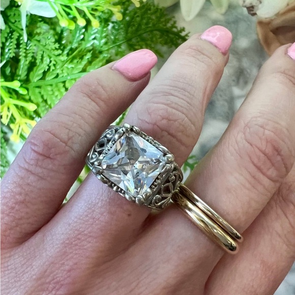 Retired Silpada Uptown Ring Large Cushion Cut Statement Ring 925 Sterling Silver - Picture 7 of 15